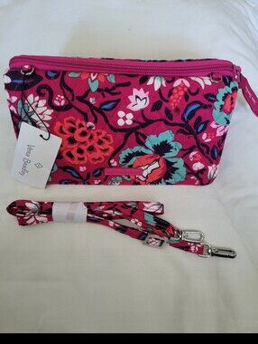 Vera Bradley RFID Wallet Crossbody Wristlet - Bloom Berry NWT